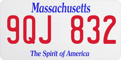 MA license plate 9QJ832