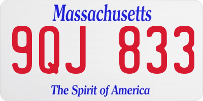 MA license plate 9QJ833