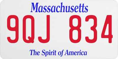 MA license plate 9QJ834