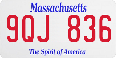 MA license plate 9QJ836