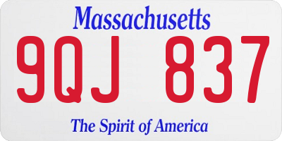 MA license plate 9QJ837