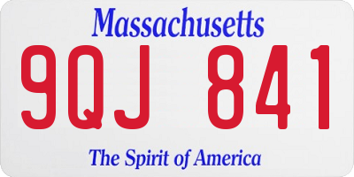 MA license plate 9QJ841