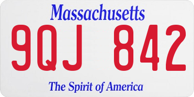 MA license plate 9QJ842