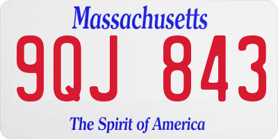 MA license plate 9QJ843