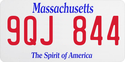 MA license plate 9QJ844