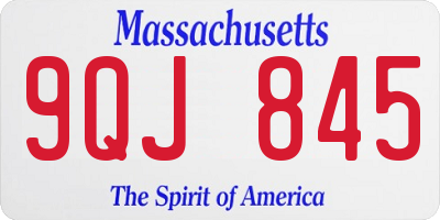 MA license plate 9QJ845