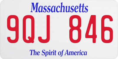 MA license plate 9QJ846