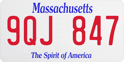 MA license plate 9QJ847