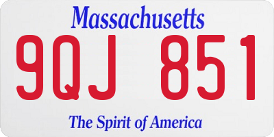 MA license plate 9QJ851