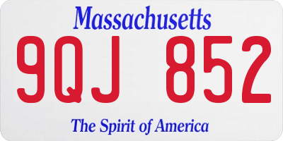 MA license plate 9QJ852