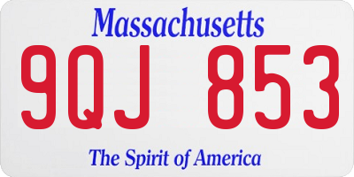 MA license plate 9QJ853