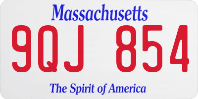 MA license plate 9QJ854