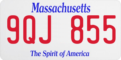 MA license plate 9QJ855