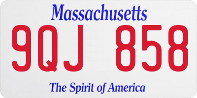 MA license plate 9QJ858