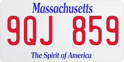 MA license plate 9QJ859