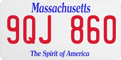 MA license plate 9QJ860