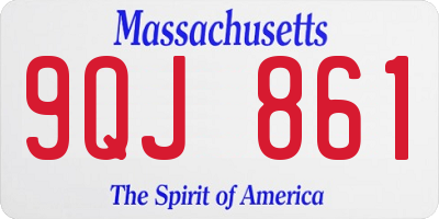 MA license plate 9QJ861