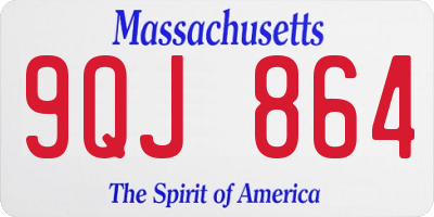 MA license plate 9QJ864