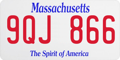 MA license plate 9QJ866