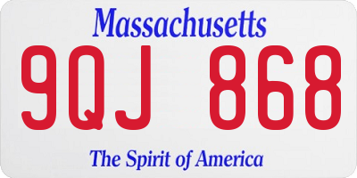 MA license plate 9QJ868