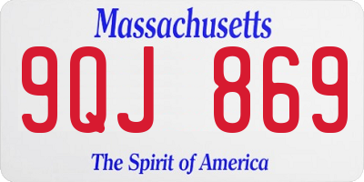 MA license plate 9QJ869