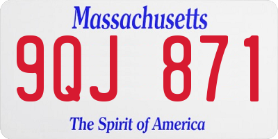 MA license plate 9QJ871