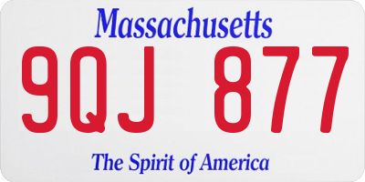 MA license plate 9QJ877