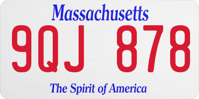 MA license plate 9QJ878