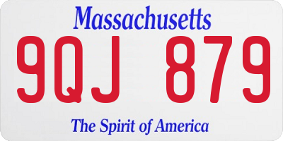 MA license plate 9QJ879