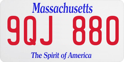 MA license plate 9QJ880