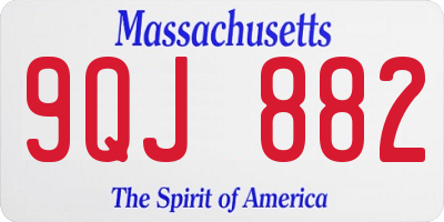 MA license plate 9QJ882
