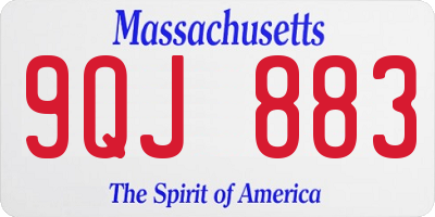 MA license plate 9QJ883