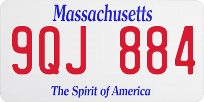 MA license plate 9QJ884