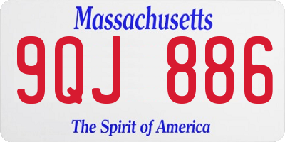 MA license plate 9QJ886