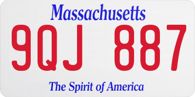 MA license plate 9QJ887