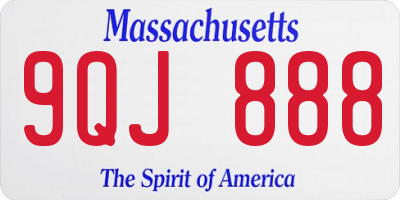 MA license plate 9QJ888