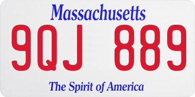 MA license plate 9QJ889