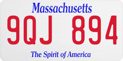 MA license plate 9QJ894