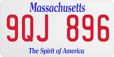 MA license plate 9QJ896