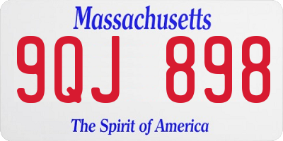 MA license plate 9QJ898