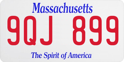 MA license plate 9QJ899