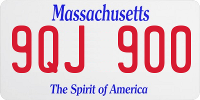 MA license plate 9QJ900