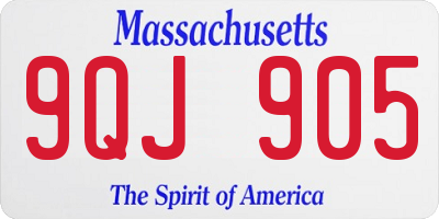 MA license plate 9QJ905