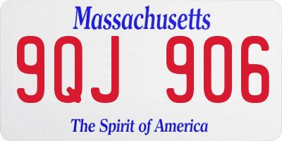 MA license plate 9QJ906