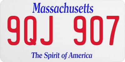 MA license plate 9QJ907