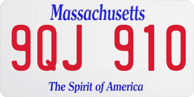 MA license plate 9QJ910