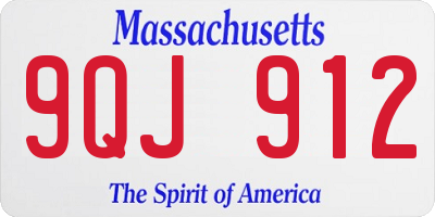 MA license plate 9QJ912
