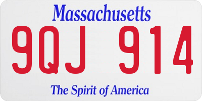 MA license plate 9QJ914