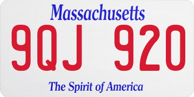 MA license plate 9QJ920