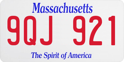 MA license plate 9QJ921